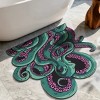 Green and Purple Cthulhu Octopus Bath Mat, Non-Slip Backing Water Absorbent Anime Rug for Gothic Bathroom Decor, Fantasy Game Room Gift - 4 of 4
