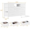 Coolmee 8 Drawer Fabric Dresser TV Stand, Dresser for Bedroom with Power Outlets & LED Lighting for 55 inch TVs, Wide Storage Console Table - 3 of 4