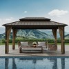 YARDSIGHT Hardtop Patio Gazebo with Aluminum Frame, Double Roof Canopy, Curtains & Netting, All-Weather Shelter for Backyard & Garden - 2 of 4