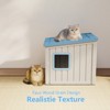 MooxvMoo Outdoor Cat House,Sloping Roof Design,Waterproof Resin Shelter for Indoor & Outdoor Use, Warm & Easy to Assemble - 3 of 4