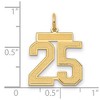 Black Bow Jewelry 14k Yellow Gold, Jersey Collection, Medium Number 25 Pendant - 2 of 3