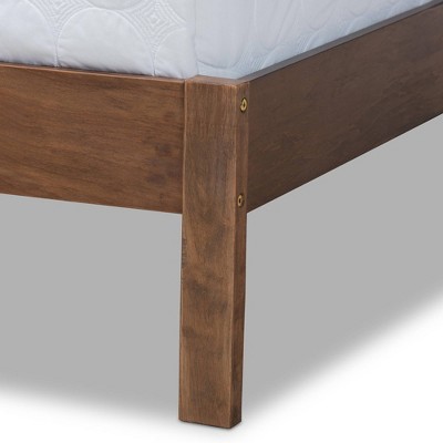 Anthony Walnut Queen Wood Panel Bed with Slatted Headboard