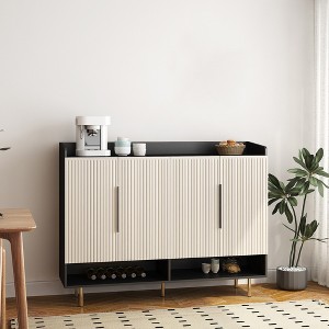 Shoe Cabinet with 4 Doors, Wooden Sideboard Cabinet With Adjustable Shelves, 5 Tier Shoe Storage Cabinet, Shoe Rack Organizer for Living Room Bedroom - 1 of 4