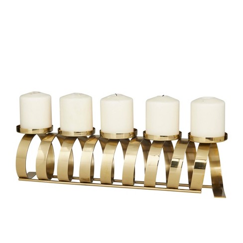 Contemporary Stainless Steel Candle Holder Gold - Olivia & May : Target