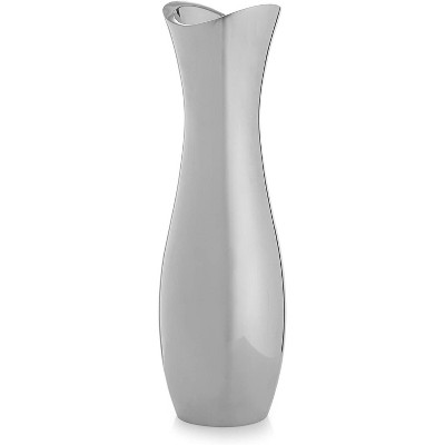 Nambe Stryker Metal Alloy Flower Vase, Centerpiece Table Home Indoor Desk Décor, Mid Century Modern Style Vase for Wedding Housewarming Gift