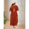 LA LEELA Women's Summer Holiday Beach Casual Dailywear Relaxed Fit Caftan House Sleep Shirt Loungewear Dashiki Dresses for Women 2X-3X Orange, Sun - image 3 of 4