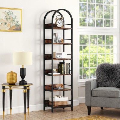 UbMelt Narrow Book Shelf Modern 6-Tier Open Storage Shelves Bookcase for Living Room,Bedroom,Office