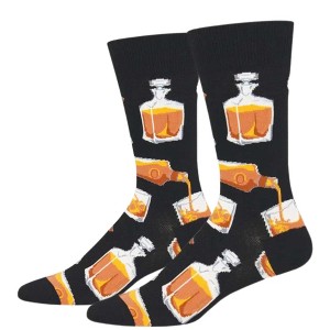 Socksmith 20.0 Inch Rocks Or Neat Socks Whiskey Bottle Glasses Crew Socks - 1 of 3