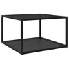 vidaXL Coffee Table Black Tempered glass, powder-coated steel 23.6x23.6 in - 2 of 4