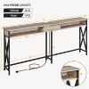 Yaheetech 71in Extended Sofa Table Wooden Console Table with 2 Outlet and 2 USB Ports, Gray - 3 of 4