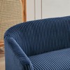 UPHA 50 in.-L Modern Loveseat Couch Sofa with Corduroy Fabric Upholstered and Wooden Nature Legs - 3 of 4