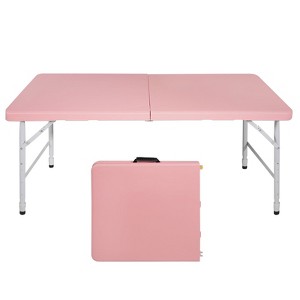 Sapphtopaz Patio Outdoor Table Folding Table Patio Dining Table Rectangular Outdoor Dining Table Picnic Table for Yard Porch Garden Patio - 1 of 4