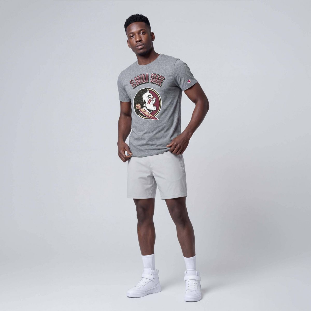 NCAA Florida State Seminoles Men's Champion Gray Short Sleeve T-Shirt