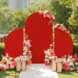 COZONY 3-Piece Arch Backdrop Stand Set - 5ft/7.2ft/5ft Double-Sided Stretchy Covers, Round & Half Moon Top for Wedding/Birthday/Baby Showe - 1 of 4