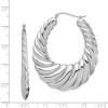 Black Bow Jewelry Sterling Silver Oval Shrimp Hoop Earrings - 55mm - 4 of 4