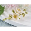 Anna-Kaci Elegant Cherry Blossom Flower Plant Brooch Lapel Pin Shell Pearl Leaf Brooches Pins For Birthday - 4 of 4