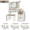 GlasFlength Farmhouse Makeup Vanity Desk with Mirror Lights , and Hairdryer holder, Drawer and Storage Cabinet, for Bedroom, White,31.5"*15.55"*47.42" - 3 of 4