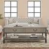 41" Rustic Coffee Table with 2 Storage Drawers, Rectangular Coffee tables w/ Storage Shelf and Metal Legs, Wood Large Coffee Table for Living Room - 3 of 4