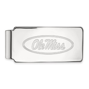 Black Bow Jewelry 14k White Gold Mississippi Rebels NCAA Money Clip - 1 of 3