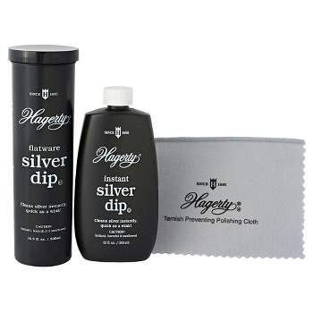  Hagerty Instant Silver Dip - Silver Cleaner and Heavy Tarnish  Remover for Silverware, Sterling Jewelry, And All Silver Objects - Fast  Acting, Made in USA, Kosher Certified, 12 oz. : Everything Else