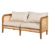 Acacia Wood Patio Loveseat Sofa with Cushions, Outdoor Patio Furniture,Cozy Wicker Patio Sofa for Porch, Garden, or Deck–Maison Boucle - 3 of 4