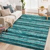 Washable Modern Geometric Rug Non Slip Low Pile Rug Soft Throw Floor Cover Foldable Indoor Carpet for Living Room Bedroom Playroom Nursery - 3 of 4