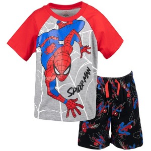 Marvel Spider-Man T-Shirt and French Terry Shorts Outfit Set Toddler to Big Kid Sizes (2T - 10-12) - 1 of 4
