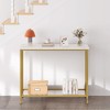 Console Table, Narrow Entryway Table, Narrow Console Table, Behind Couch Table, End Table with Glass Shelf and Metal Frame - 4 of 4