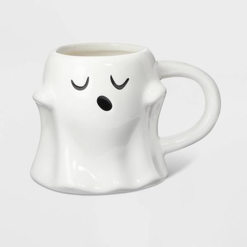 Clear Glass Halloween Mug, Glass Coffee Mug, Cute Ghost Mug, Clear Mug,  Fall Minimalist Mug, Ghost Mug, Fall Gift 