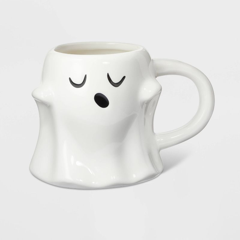 12oz Halloween Stoneware Ghost Figural Mug - Spritz&#8482;, 1 of 10