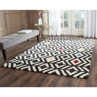 Soho Multicolor Geometric Wool and Viscose Area Rug