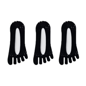 Anna-Kaci Women's Mesh Toe Socks with Non-Slip Silicone Heel Grip Ultra Low Cut Breathable No Show Sock 3-Pack - 1 of 4