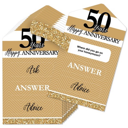 Big Dot of Happiness We Still Do - 50th Wedding Anniversary - Anniversary Party Game Pickle Cards - Advice Conversation Starters Pull Tabs - Set of 12 - image 1 of 4