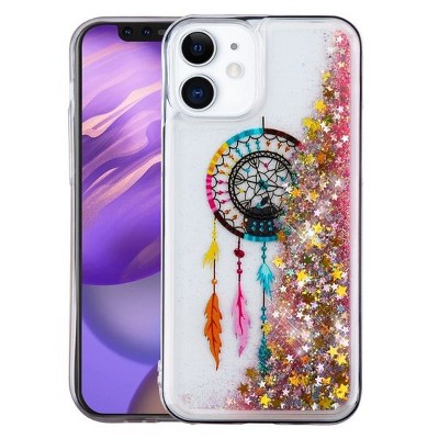 Airium Quicksand Glitter Hybrid Protector Case Compatible With Apple iPhone 12 Mini (5.4") - Dreamcatcher & Gold Stars