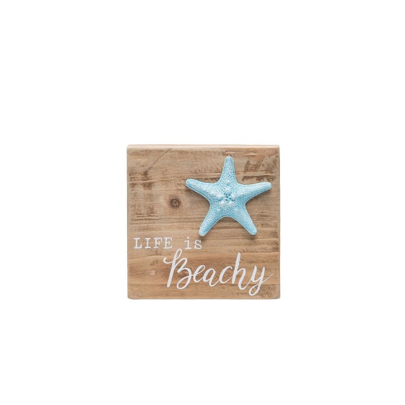 Beachcombers Beach Sea Star Block Sign Home Table Decor 5.87 x 1.25 x 5.87 Inches., 1 of 3