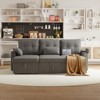 Modern Reversible Sleeper Sectional Sofa W/Pull Out Couch Bed, L-Shaped Upholstered Sofa Couch, Convertible Sofa Bed with Side Pockets - 4 of 4