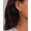 Gold Hoop Earrings Set for Women Trendy, 14K Gold Plated Chunky Hypoallergenic Small Diamond Cartilage Hoops Cute Cubic - 2 of 4