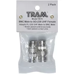 T-Spec Tram 5678 BNC Male to UHF Female Adapters, 2 Pack