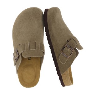 CUSHIONAIRE Hana - Genuine Leather Suede Classic Clog Womens Shoes - Slip On Mule Comfortable Shoes for Women - 1 of 4