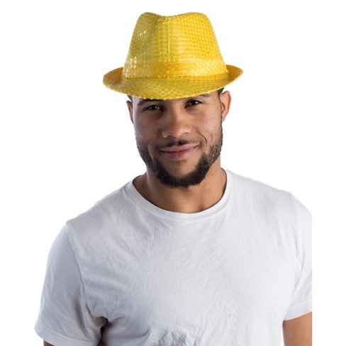 Yellow best sale trilby hat