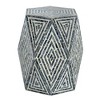 HDZNVF 16x14x18 inch Hexagon Garden End Tables, Unique Accent Side Table, Black and White - 2 of 4