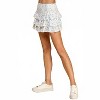Women's Floral Printed Pointelle Knit Athleisure Skirt - TCEC - 2 of 4