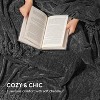 Itopfox Soft Cozy Chenille Throw Blanket with Fringe Tassel for Couch Sofa Chair Bed Living Room Gift in Dark Gray - 3 of 4
