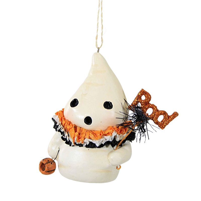 Bethany Lowe 3.0 Inch Little Boo With Boo Halloween Ghost Pumpkin Tree Ornaments, 1 of 4