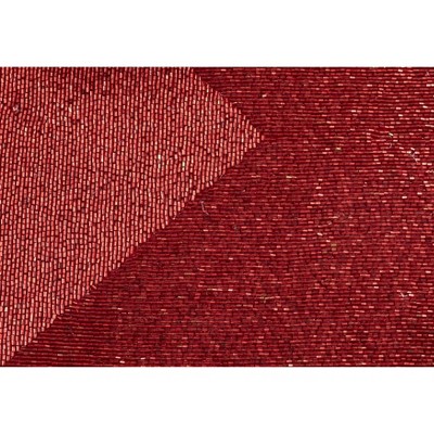Red Beaded Design Rectangular Placemats Set of 4