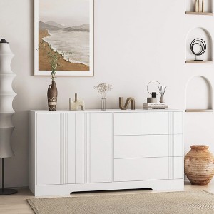 ORRD Modern Sideboard Buffet Cabinet with Storage, Kitchen Buffet with Drawer & Doors, Large Coffee Bar with Adjustable Shelves - 1 of 4