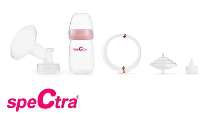 Spectra Breast Pump Premium Accessory Kit with 24mm Breast Flange, Replacement Parts, and Bottle, 2 of 11, play video