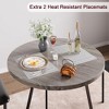 Round Dining Table Set for 2, 3 Piece Kitchen Table Chairs Set, Small Dining Room Table Set with 2 Upholstered Chairs - 2 of 4