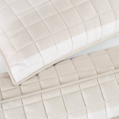 Natural Beige Full/Queen Microfiber Reversible Quilt Set