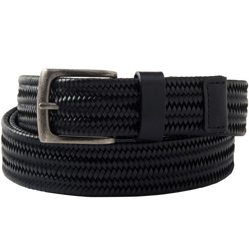 Braided leather belt for men